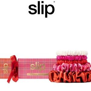 Slip 5-PC Pure‎ Silk Assorted Scrunchie Cracker Set- Scarlet